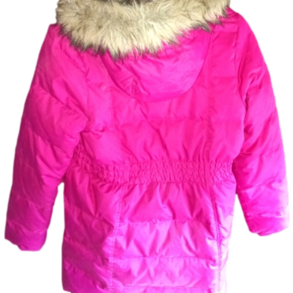 Land's End Down Parka NWOT Girls Sz16 Super Warm Snuggly Hooded Winter Coat Pink - Picture 2 of 3